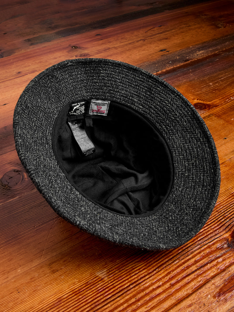 Harris Tweed Bucket Hat in Black