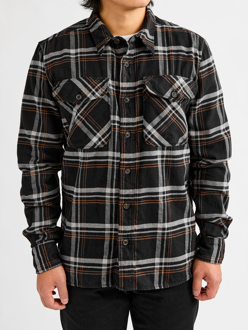 Utility Work Shirt in Black Plaid