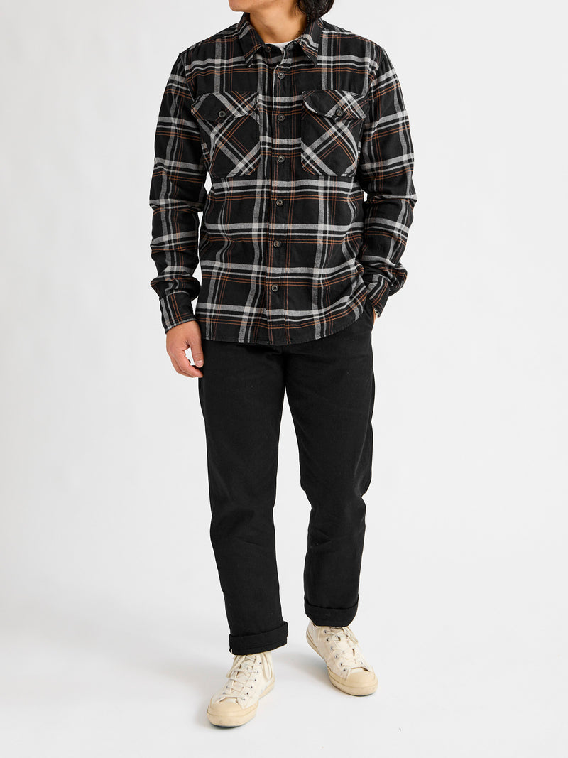 Utility Work Shirt in Black Plaid