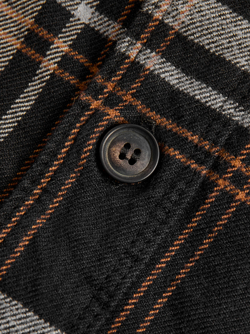 Utility Work Shirt in Black Plaid