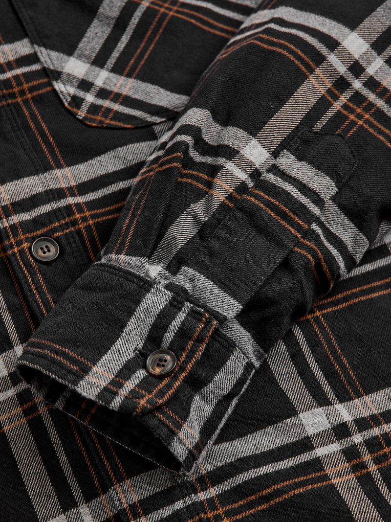 Utility Work Shirt in Black Plaid