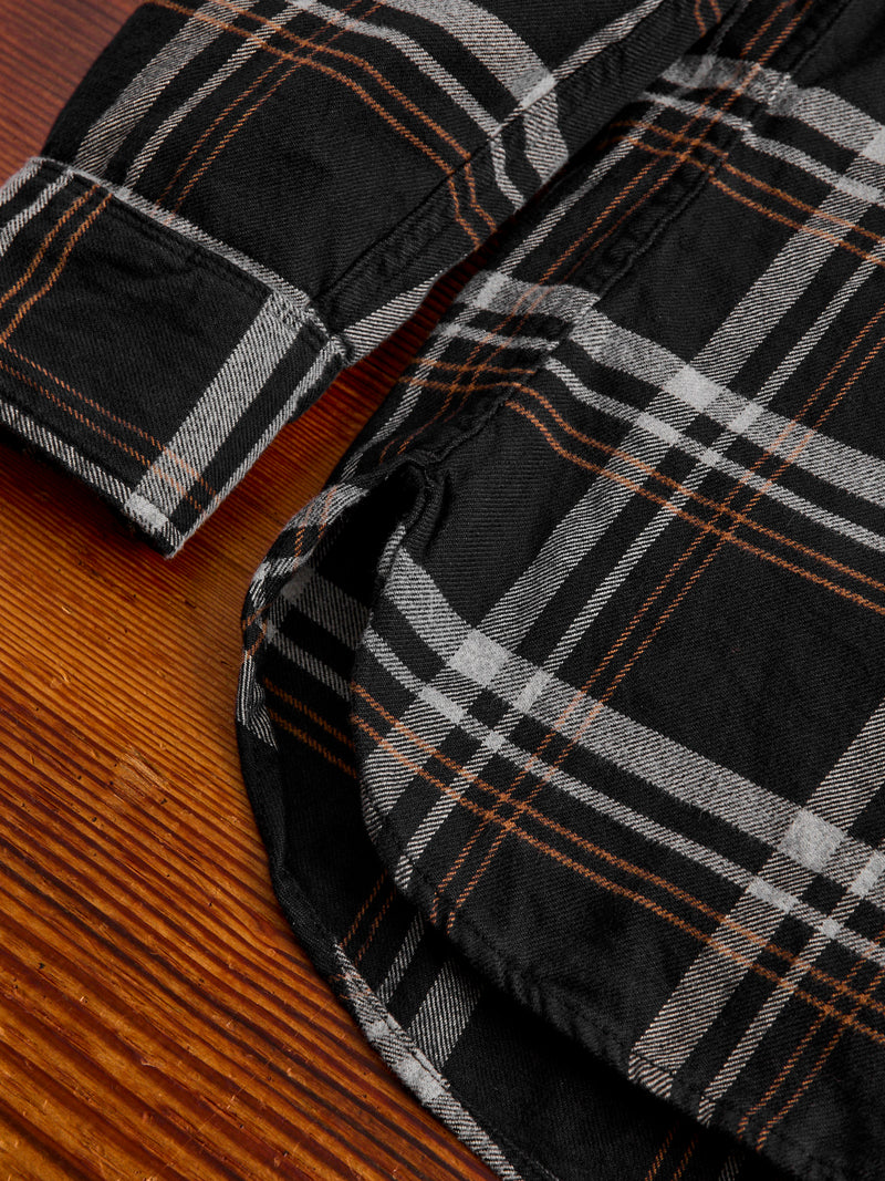 Utility Work Shirt in Black Plaid