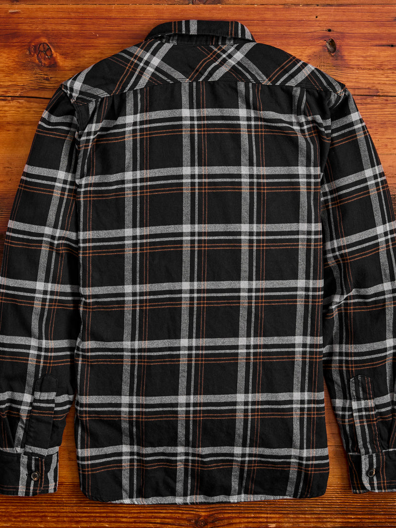 Utility Work Shirt in Black Plaid
