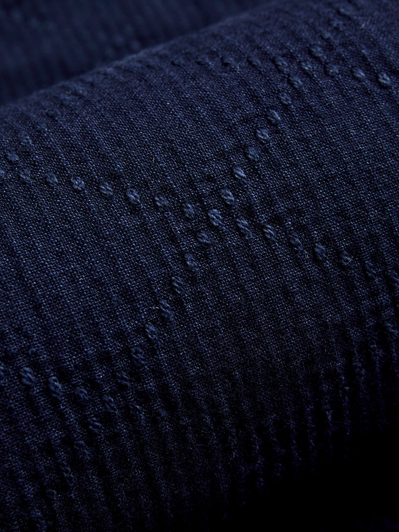 Diamond Sashiko Button-Down Shirt in Indigo Overdye