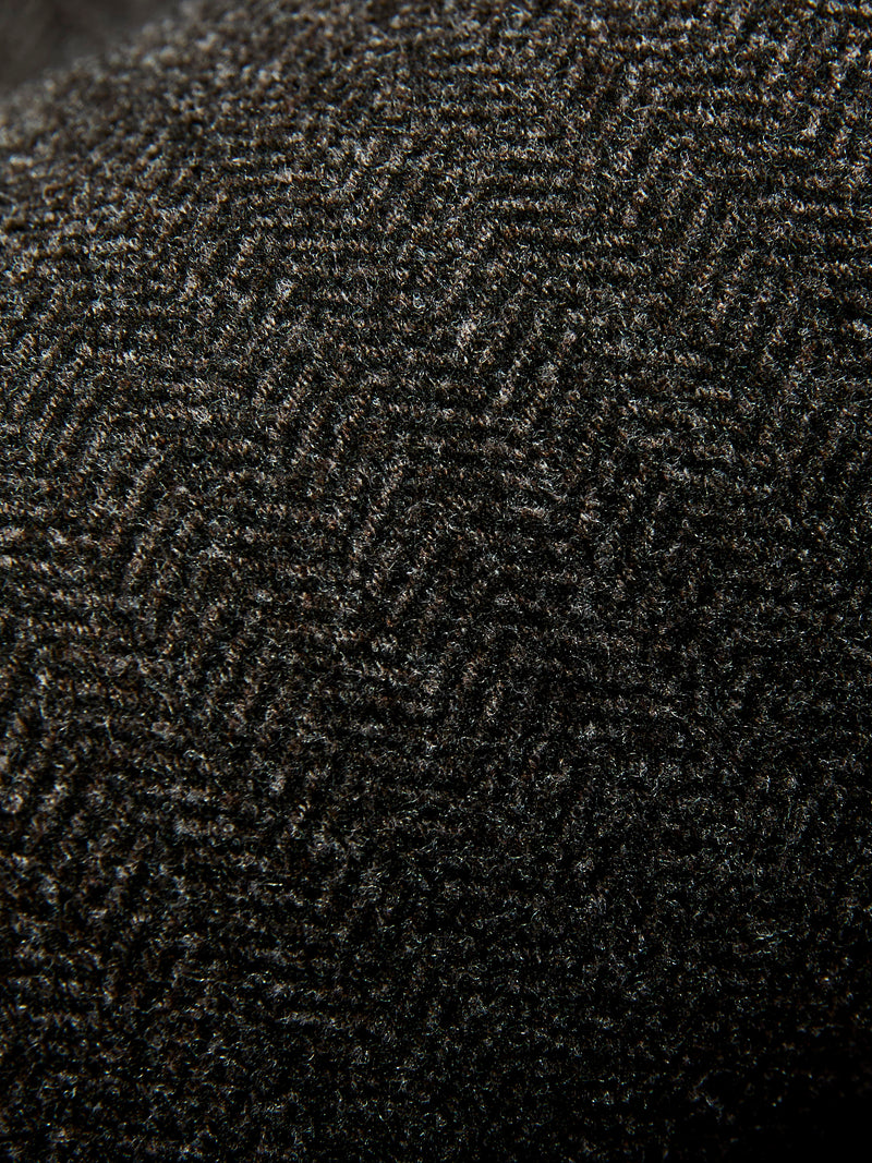 Two-Pleat Suit Trousers in Brown Herringbone