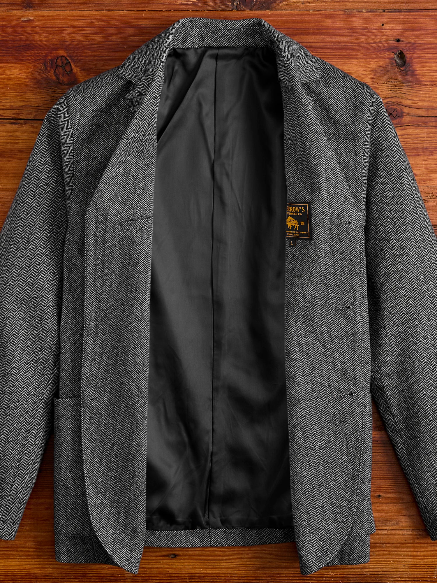 Tailored Sack Jacket in White Herringbone – Blue Owl Workshop