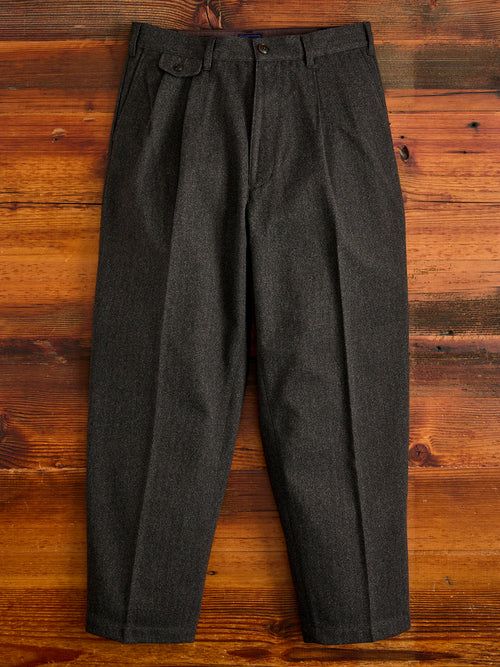 Two-Pleat Suit Trousers in Brown Herringbone