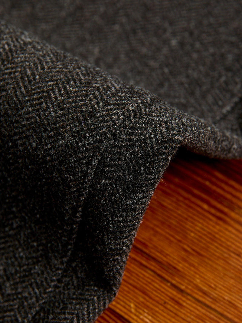 Two-Pleat Suit Trousers in Brown Herringbone