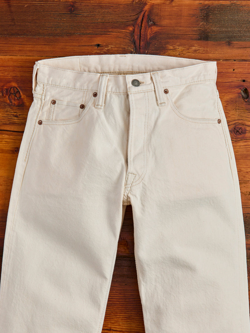 1172-1 "Ecru Beige" 14oz Rinsed Selvedge Denim - Regular Straight Fit