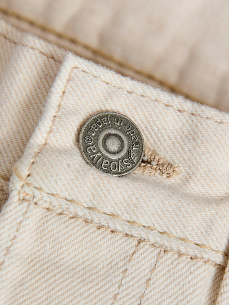 1172-1 "Ecru Beige" 14oz Rinsed Selvedge Denim - Regular Straight Fit