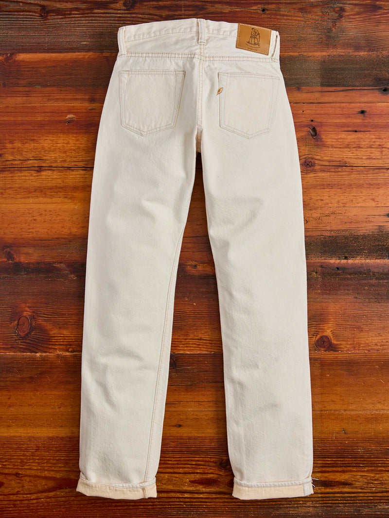 1172-1 "Ecru Beige" 14oz Rinsed Selvedge Denim - Regular Straight Fit