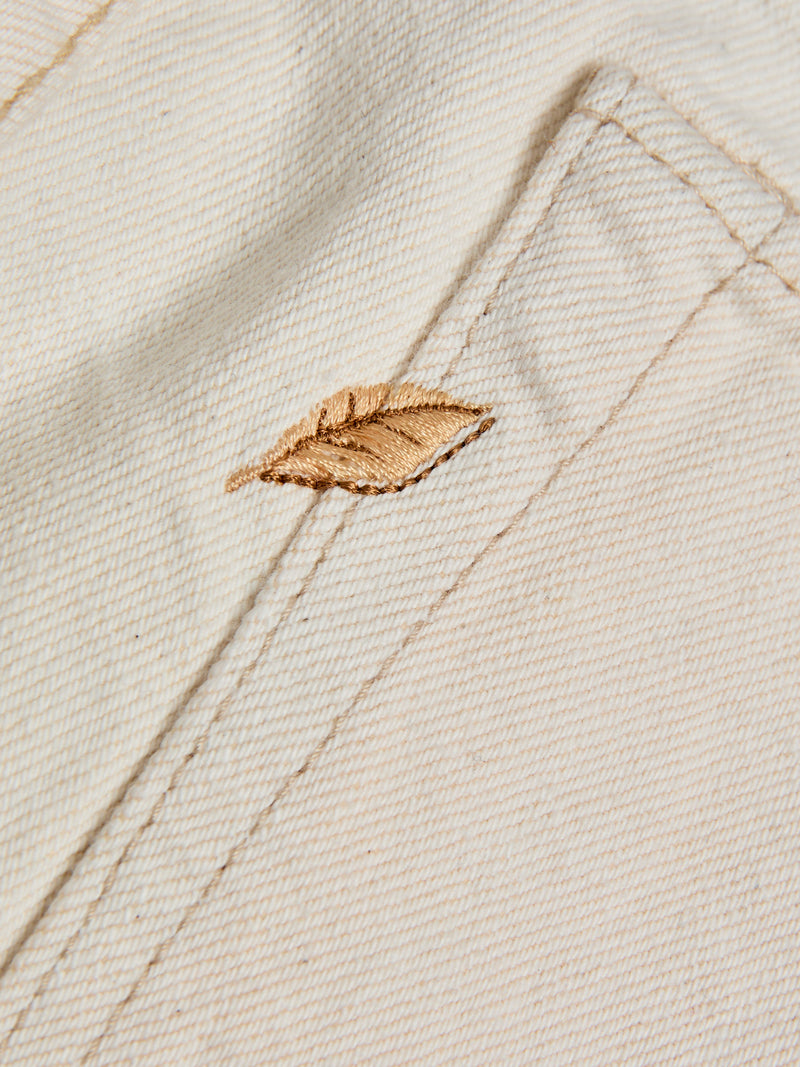 1172-1 "Ecru Beige" 14oz Rinsed Selvedge Denim - Regular Straight Fit