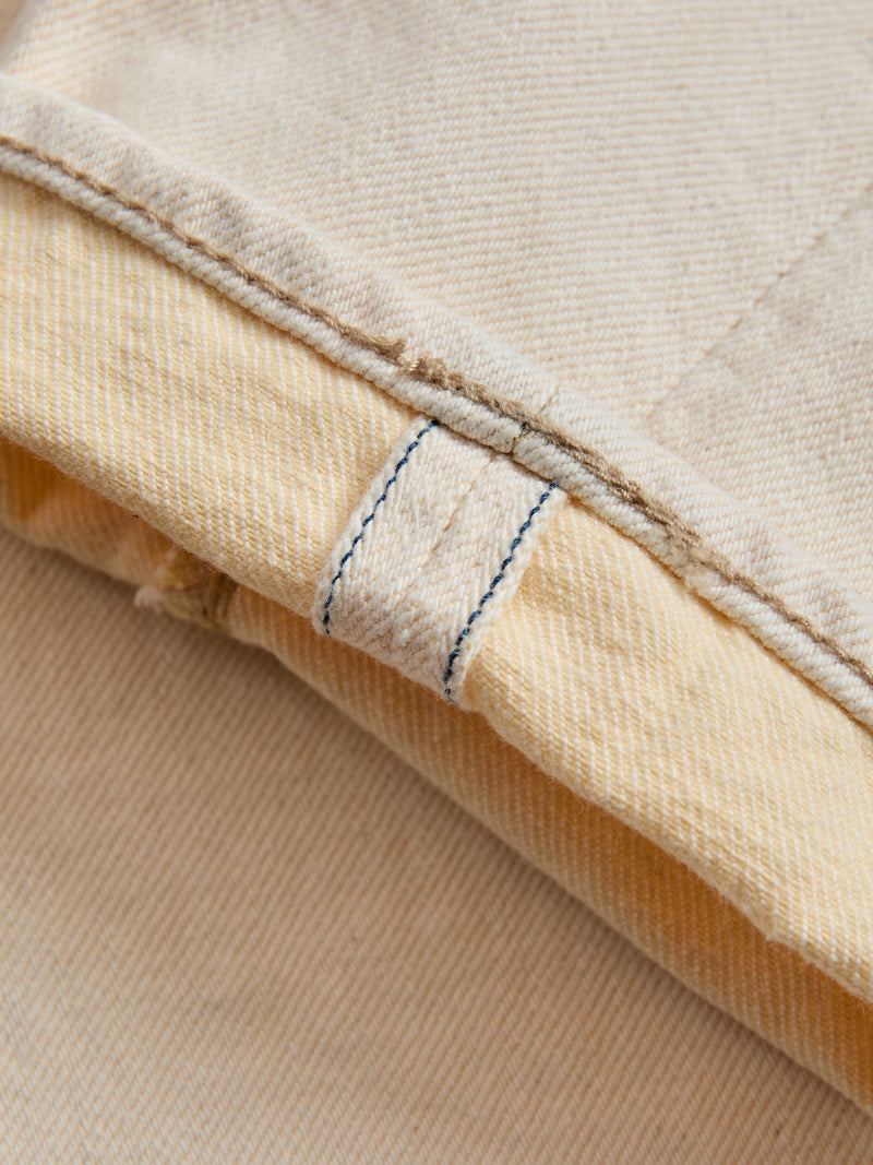 1172-1 "Ecru Beige" 14oz Rinsed Selvedge Denim - Regular Straight Fit