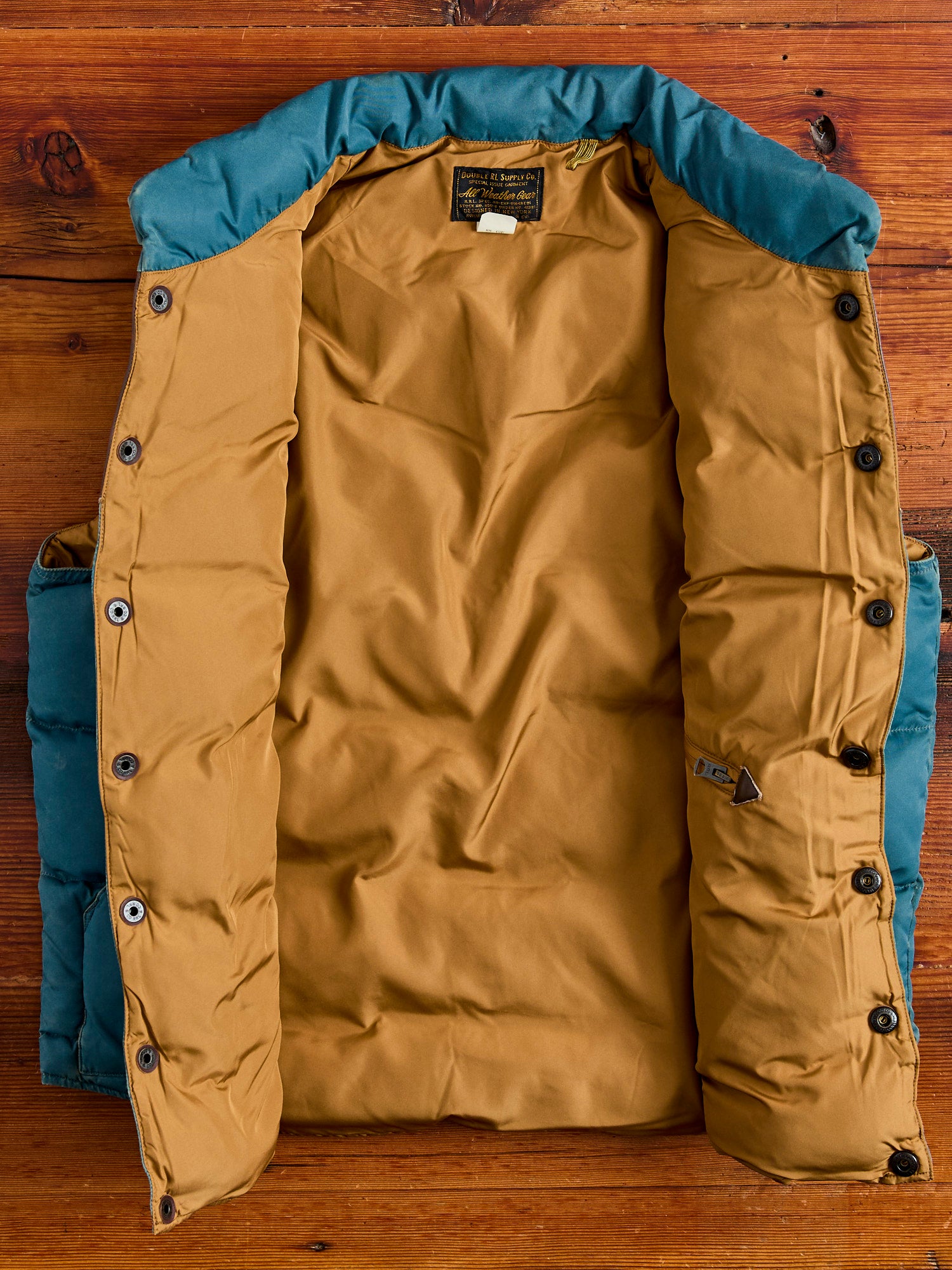 Leather Yoke Quilted Vest in Vintage Blue – Blue Owl Workshop