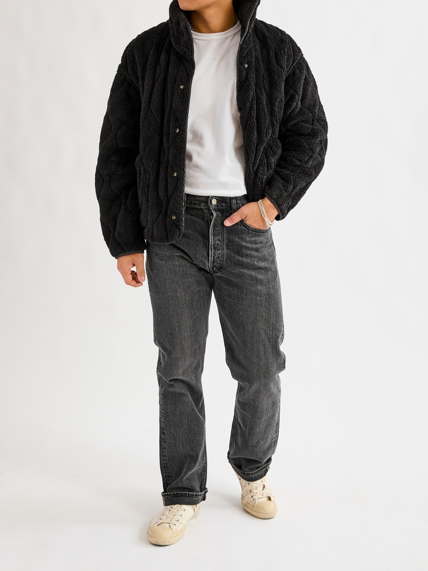 Reversible Nylon Ripstop Boa Liner Jacket in Black – Blue Owl Workshop