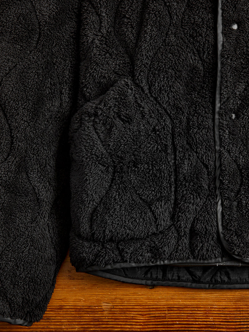 Reversible Nylon Ripstop Boa Liner Jacket in Black