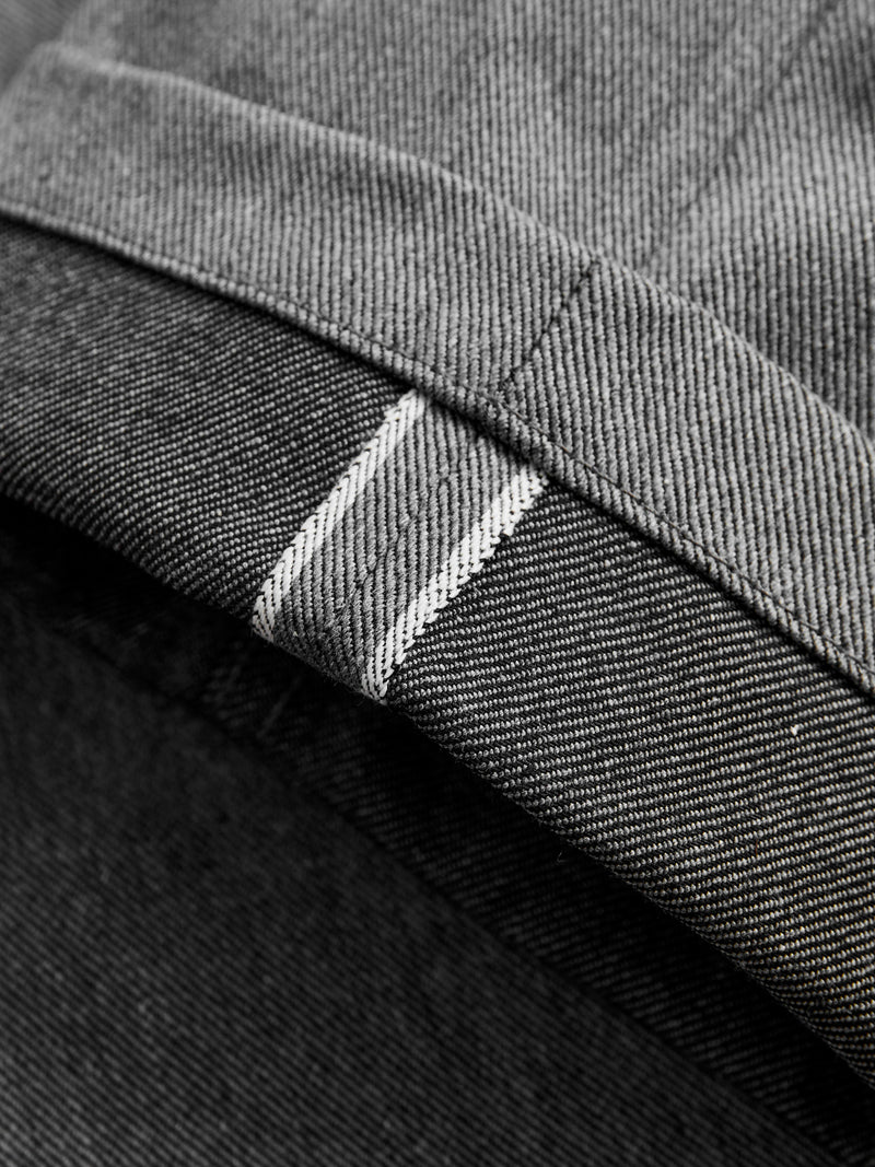 "Officer High Trouser" in 12oz Grey Selvedge Denim