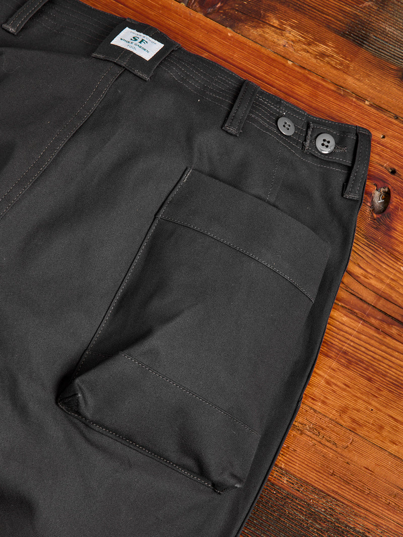 Duck Canvas Overgrown Fatigue Pants in Charcoal