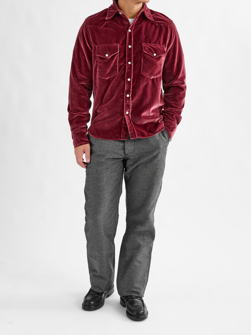 Wabash Stripe Moleskin Chino in Charcoal Smoke