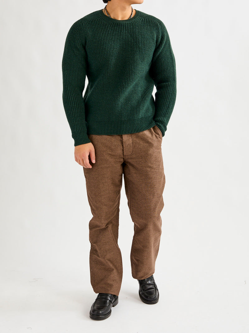 Highland Shakerknit Sweater in Evergreen