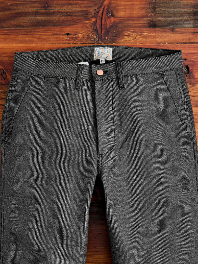 Wabash Stripe Moleskin Chino in Charcoal Smoke