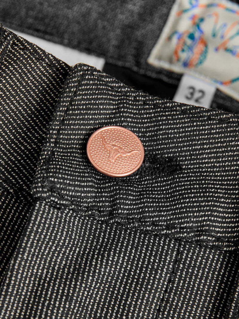 Wabash Stripe Moleskin Chino in Charcoal Smoke