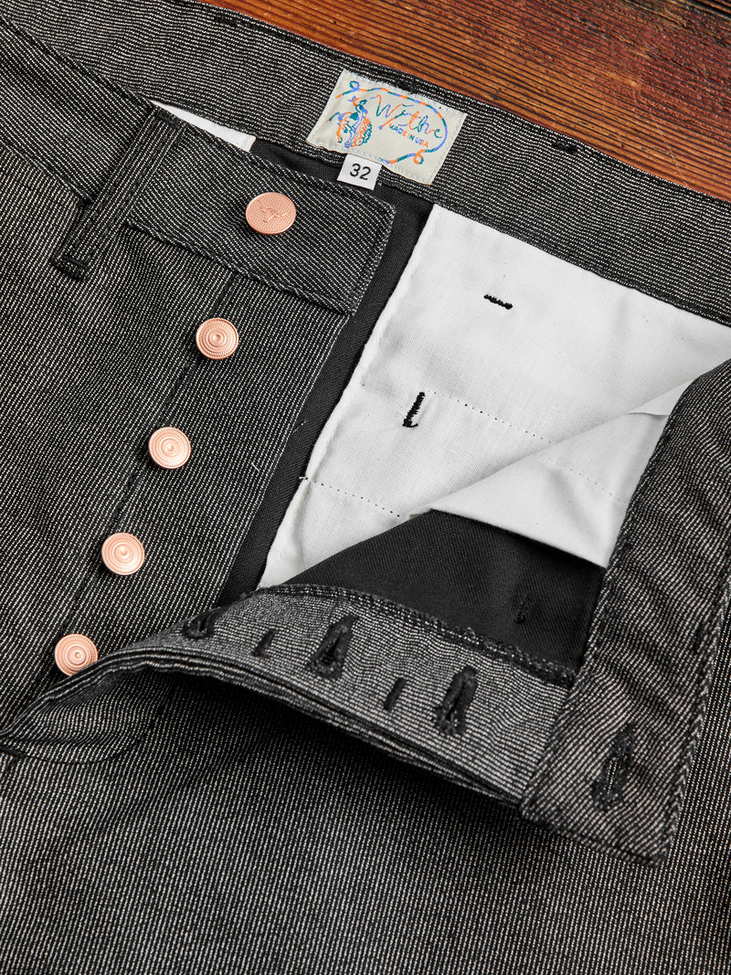 Wabash Stripe Moleskin Chino in Charcoal Smoke