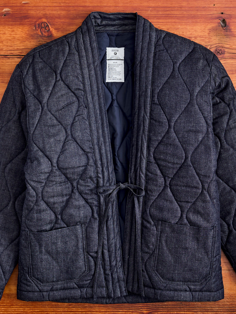 Quilted Denim Haori Jacket in Indigo