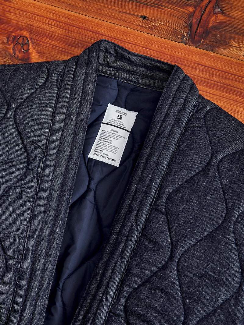 Quilted Denim Haori Jacket in Indigo