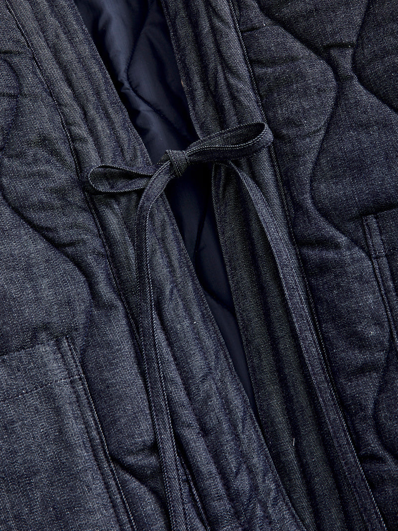 Quilted Denim Haori Jacket in Indigo