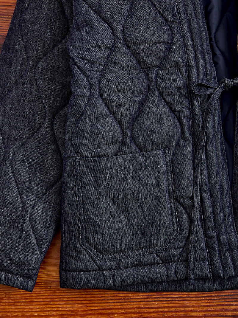 Quilted Denim Haori Jacket in Indigo