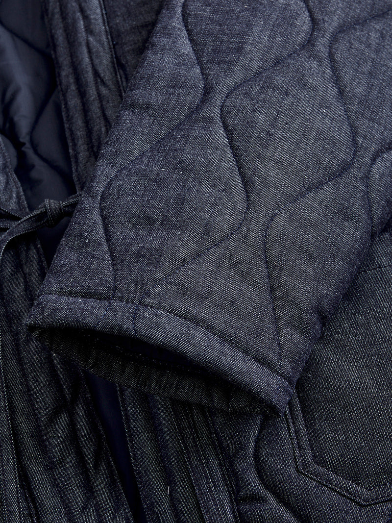Quilted Denim Haori Jacket in Indigo