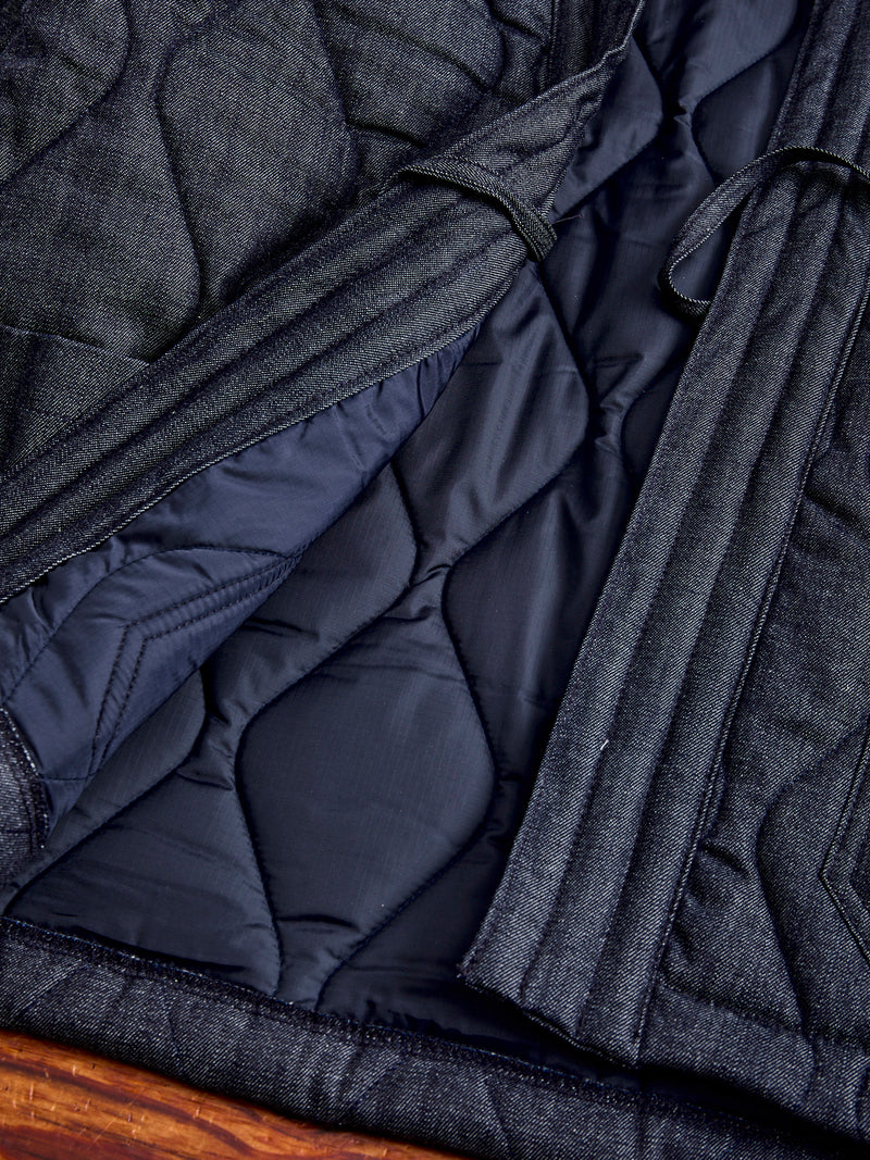 Quilted Denim Haori Jacket in Indigo