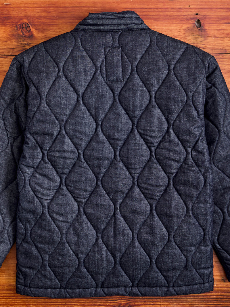 Quilted Denim Haori Jacket in Indigo
