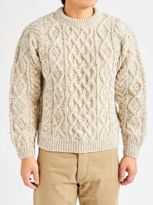 Low Gauge Cable Knit Sweater in Natural
