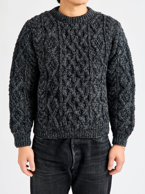 Low Gauge Cable Knit Sweater in Grey
