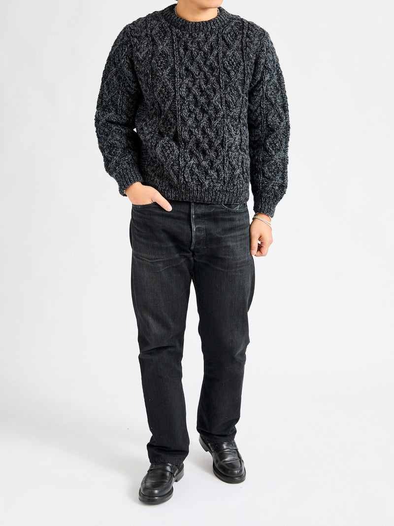 Low Gauge Cable Knit Sweater in Grey