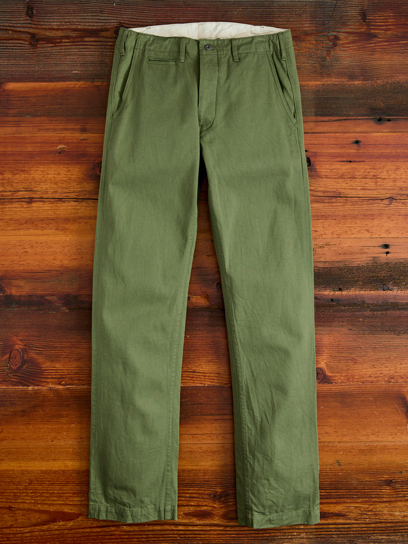 9.5oz Selvedge Chino in Light Olive