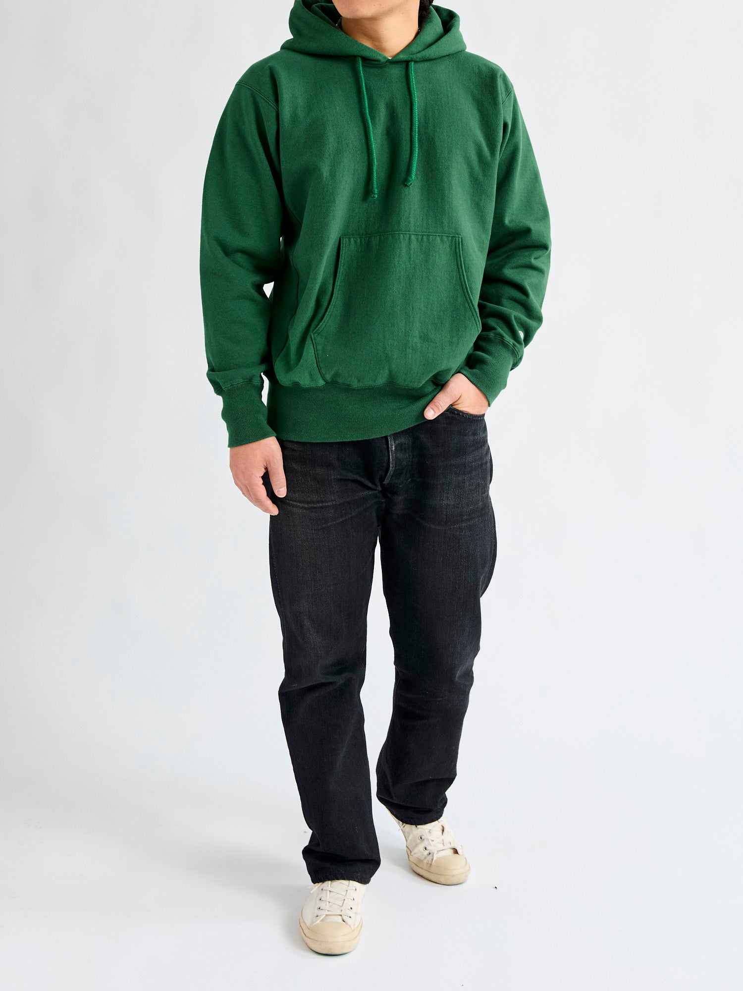 Reverse Weave Heavyweight Pullover Hoodie in Green – Blue Owl Workshop