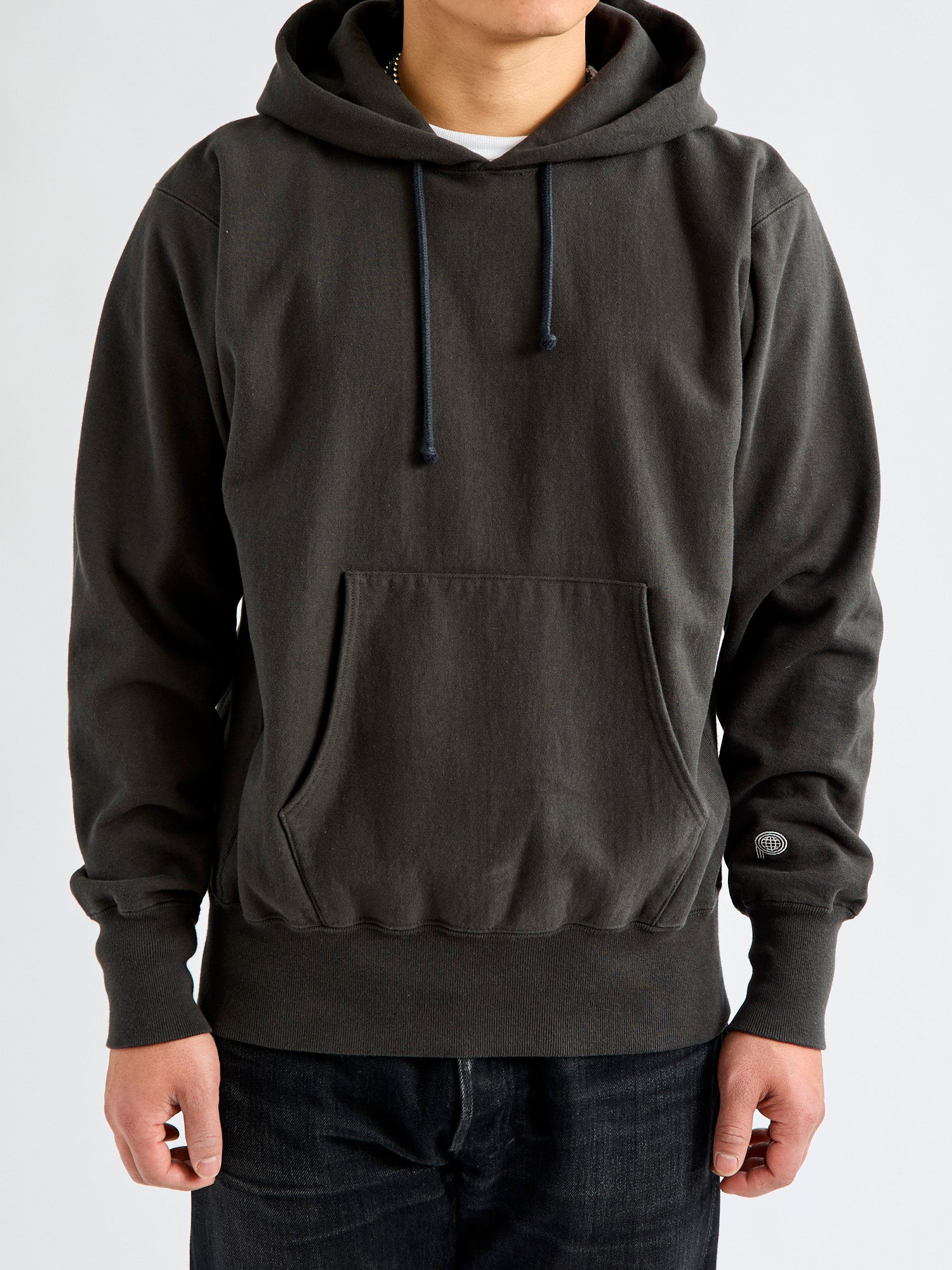 Reverse Weave Heavyweight Pullover Hoodie in Sulfur Black – Blue