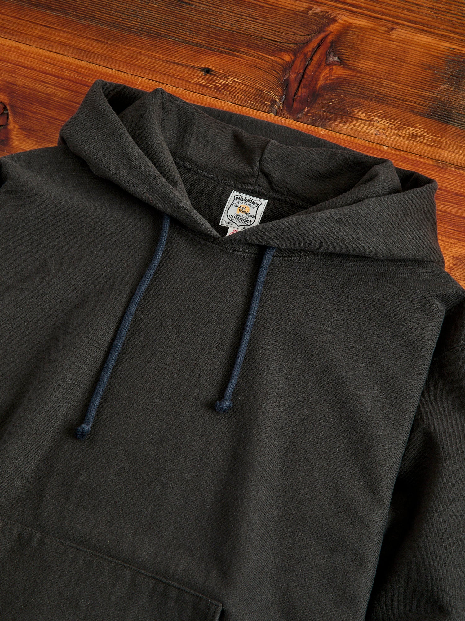 Reverse Weave Heavyweight Pullover Hoodie in Sulfur Black – Blue