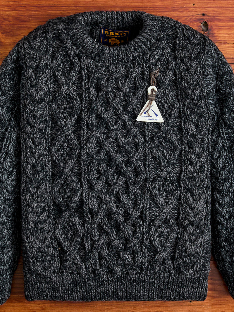 Low Gauge Cable Knit Sweater in Grey