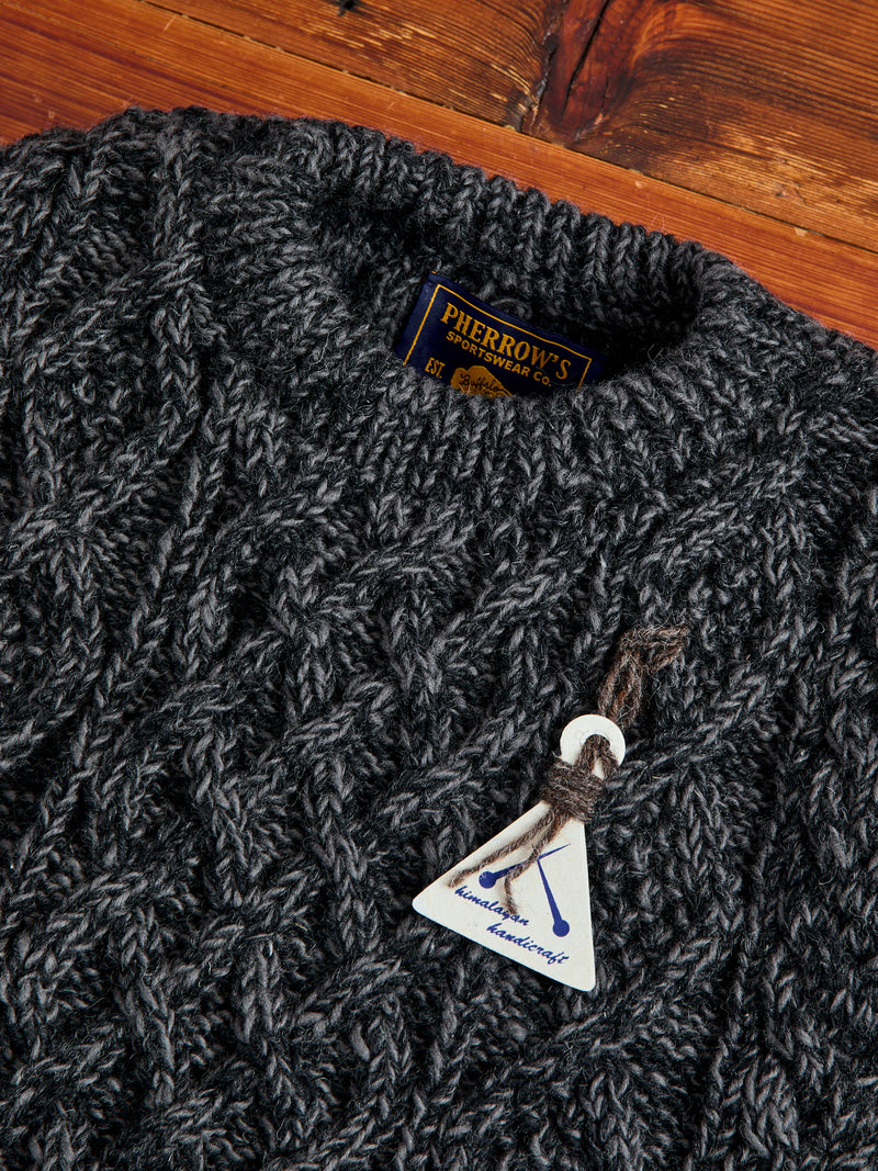 Low Gauge Cable Knit Sweater in Grey