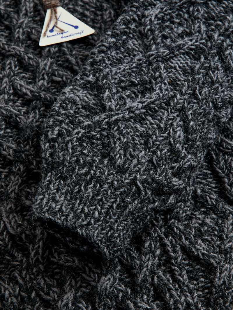 Low Gauge Cable Knit Sweater in Grey