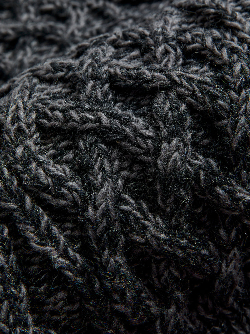 Low Gauge Cable Knit Sweater in Grey