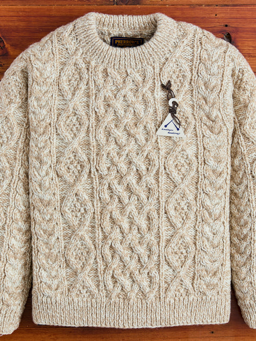 Low Gauge Cable Knit Sweater in Natural
