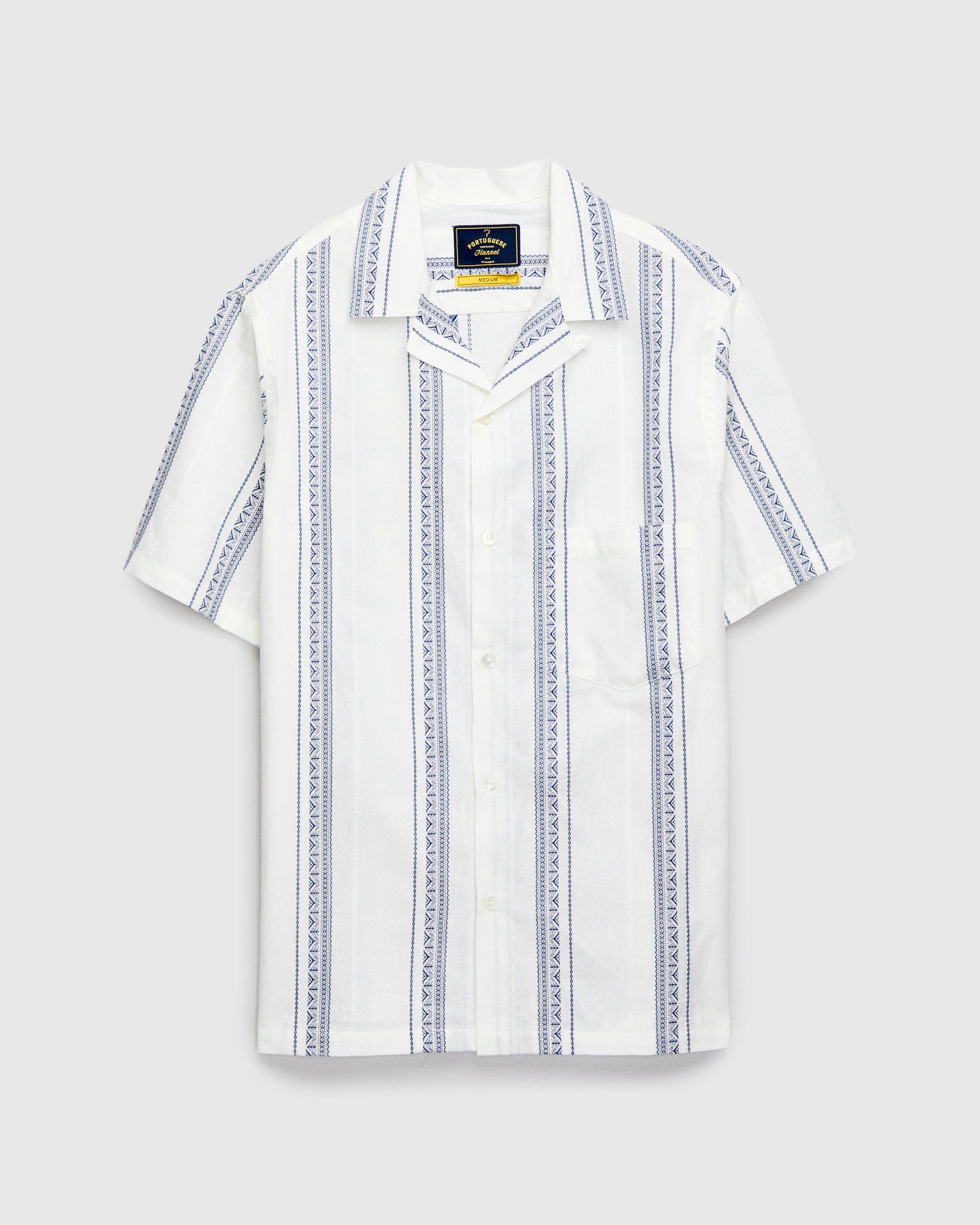 Alqueva Shirt in White Blue – Blue Owl Workshop