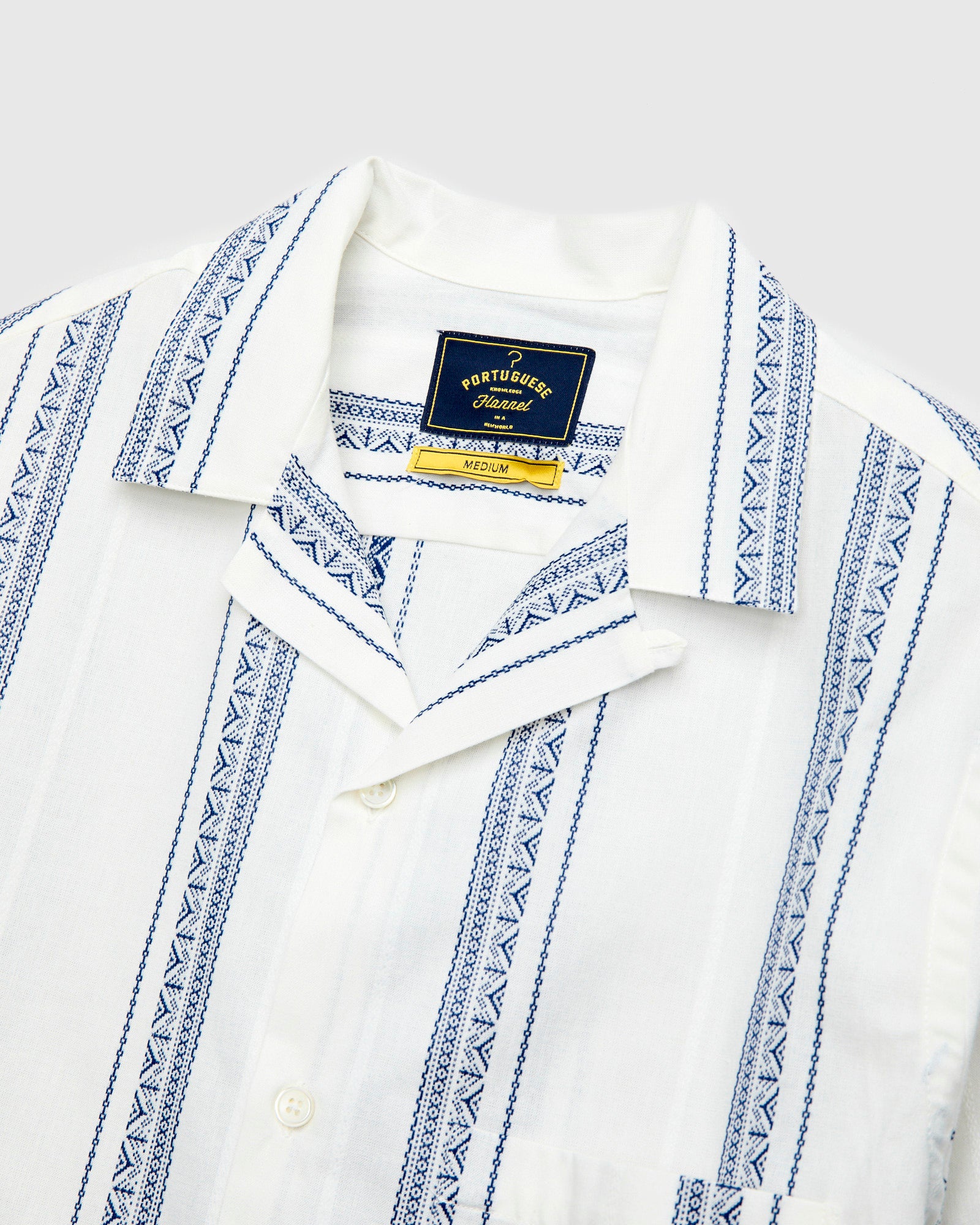 Alqueva Shirt in White Blue – Blue Owl Workshop