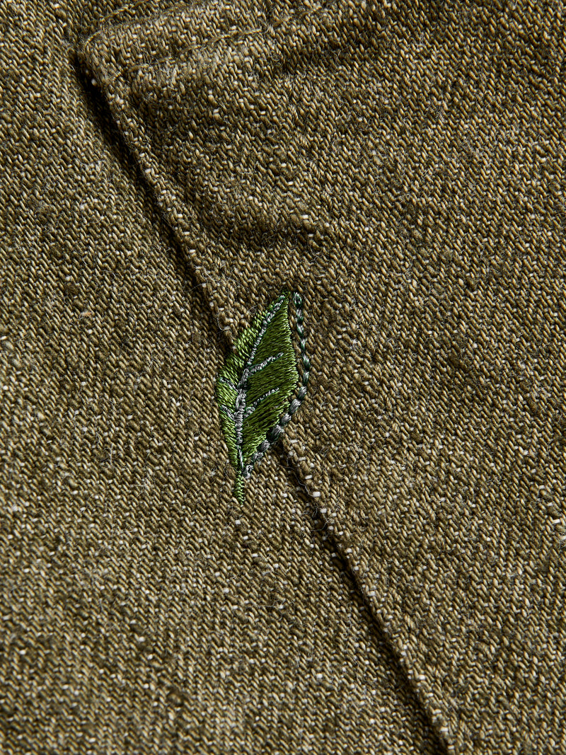 OL-14oz-019 14oz Rinsed Olive Selvedge Denim - Relaxed Tapered Fit