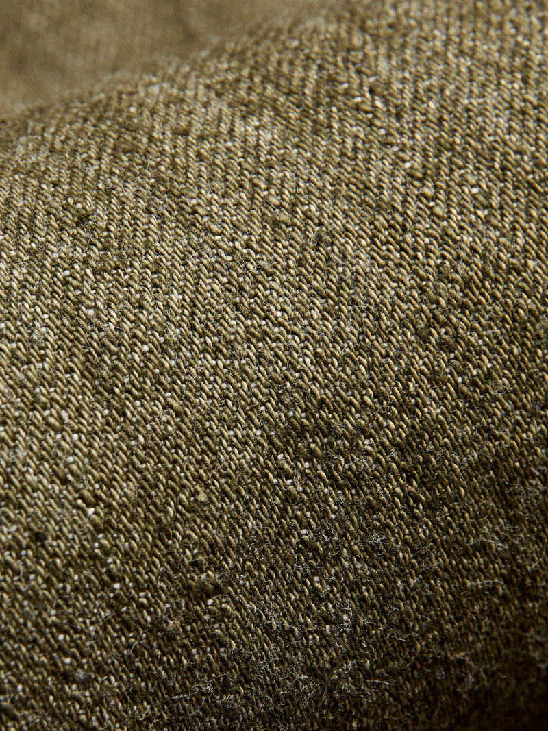 OL-14oz-019 14oz Rinsed Olive Selvedge Denim - Relaxed Tapered Fit